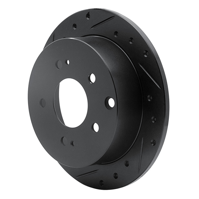 Mitsubishi Eclipse Brake Rotor (1) - Rear Left - R1 Concepts - Drilled & Slotted - Black - `04-`12